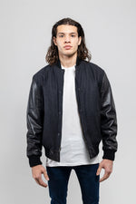 Whet Blu NYC men's varsity bomber jacket, front view