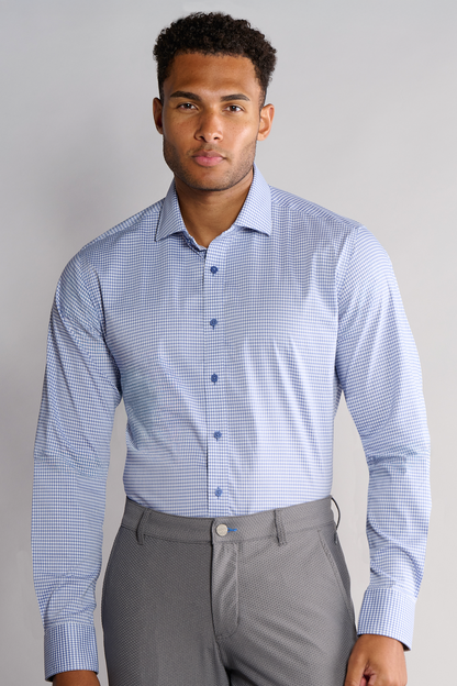 Leader Non-Iron Check // Micro Blue