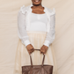 Deux Mains middle size leather tote bag in a classic structured design