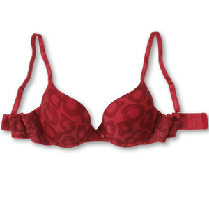 Sassa Red Animal Print Molded Plunge Bra-1