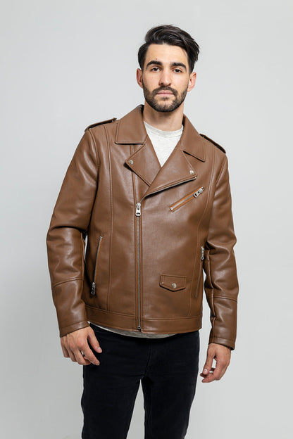 Nash Men's Faux Leather Motorcycle Jacket
