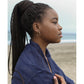 Navy Plush Knit Alpaca Scarf