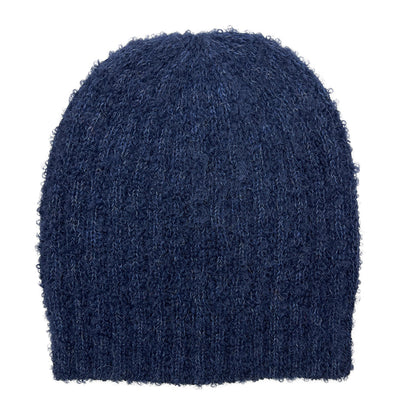 Plush Navy Alpaca Beanie Hat