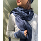 Navy Plush Knit Alpaca Scarf
