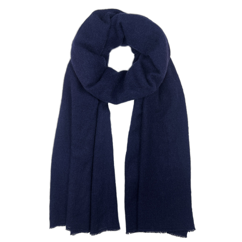 Navy Handloom Cashmere Scarf
