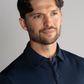 Long Sleeve Button Down Polo Solid // Navy