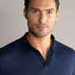 Long Sleeve Sweater Polo Solid // Navy