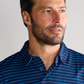 Short Sleeve Polo Stripe // Navy Blue