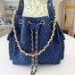 BEACH HAUS Bayshore Bucket Small in navy, compact bucket bag with structured silhouette
