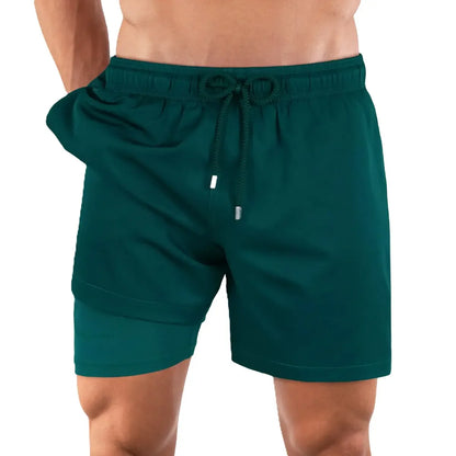 Night Green Hybrid Short, Compression Lined Swim and Resort Trunk