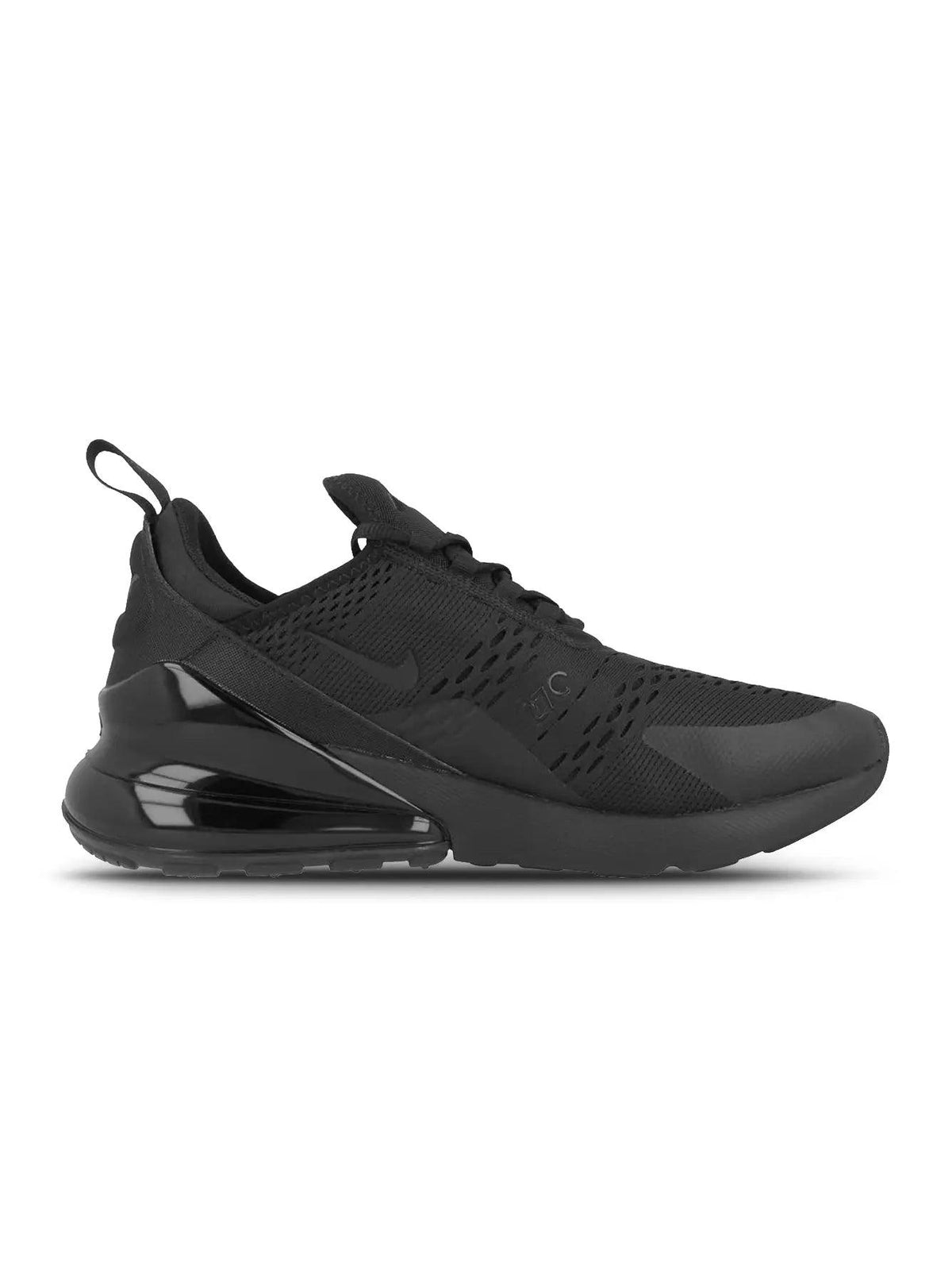 Nike Air Max 270 men's black sneakers by Denim Exchange, side view
