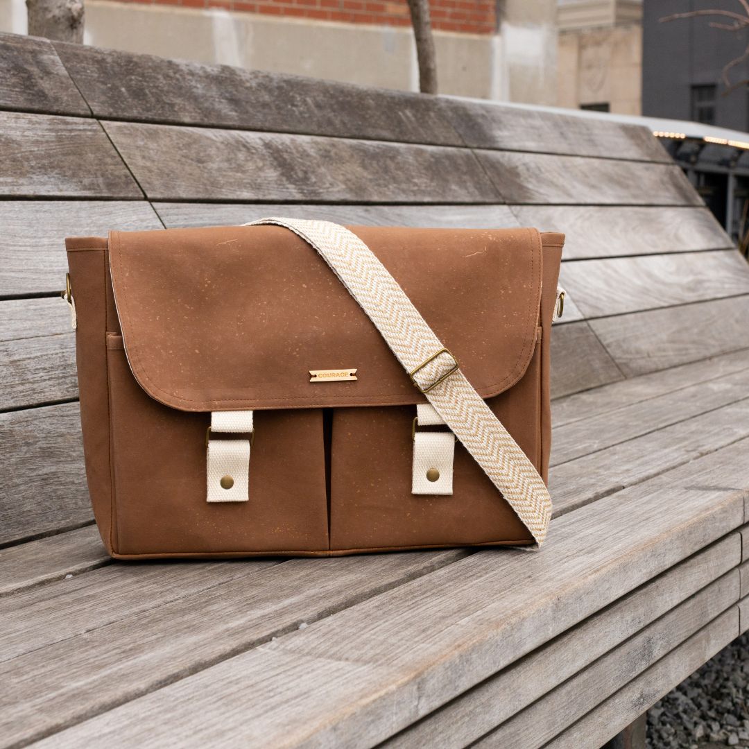 Carry Courage NOMAD SEPIA strap in cream and taupe tones<div>