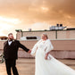 Ivory With Black Tips Fur Shawl - Plus Size Bride (Lilian Wht03)