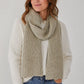 Oatmeal Ribbed Knit Cashmere Scarf