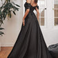 Cinderella Divine OC012 Long Satin Off the Shoulder Gown
