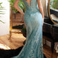 Ladivine OC014 Embellished Off the Shoulder Mermaid Gown