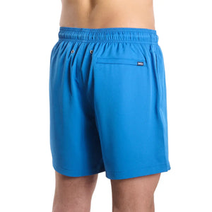 Capelle Miami Ocean Blue Hybrid Swim Trunk with compression lining, solid design, suitable for swimming and resort wear.