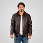 Old World Map Men’s Leather Bomber Jacket