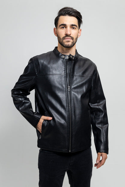 Oliver Men's Perforated Faux Leather Jacket