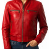 Charlotte Red Women’s Leather Jacket – Bold, Stylish, and Timeless - Red