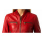 Charlotte Red Women’s Leather Jacket – Bold, Stylish, and Timeless
