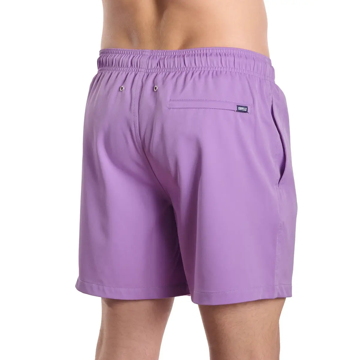 Capelle Miami Orchid Bay Hybrid Short with solid design, compression-lined swim and resort trunk, back view showing fit and material.