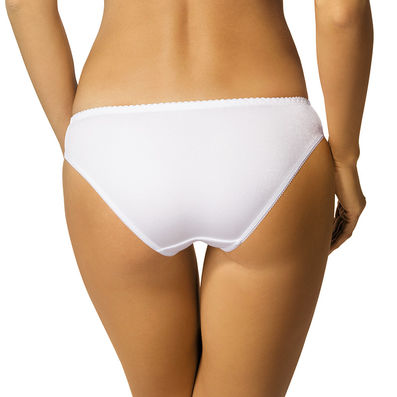Gorteks Pamela White Semi Sheer Low Rise Bikini Panty-1