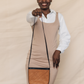 Deux Mains Panye crossbody bag model detail in leather with adjustable strap