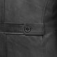 Whet Blu NYC Parker men's leather overcoat with buttoned belt detail front view