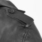 Whet Blu NYC Parker men's leather overcoat with shoulder button detail