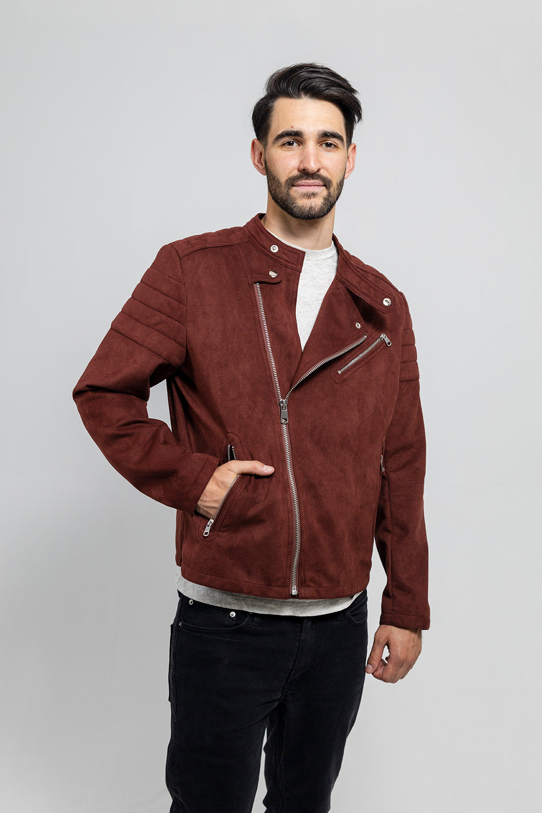 Payton Men's Faux Suede Scooter Jacket