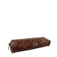 Brown woven Deux Mains pencil case, front view