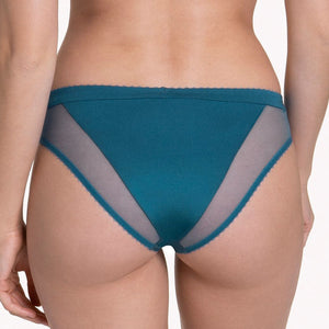 Lisca Peony Dark Turquoise Sheer Mesh Lace Bikini Panty-1