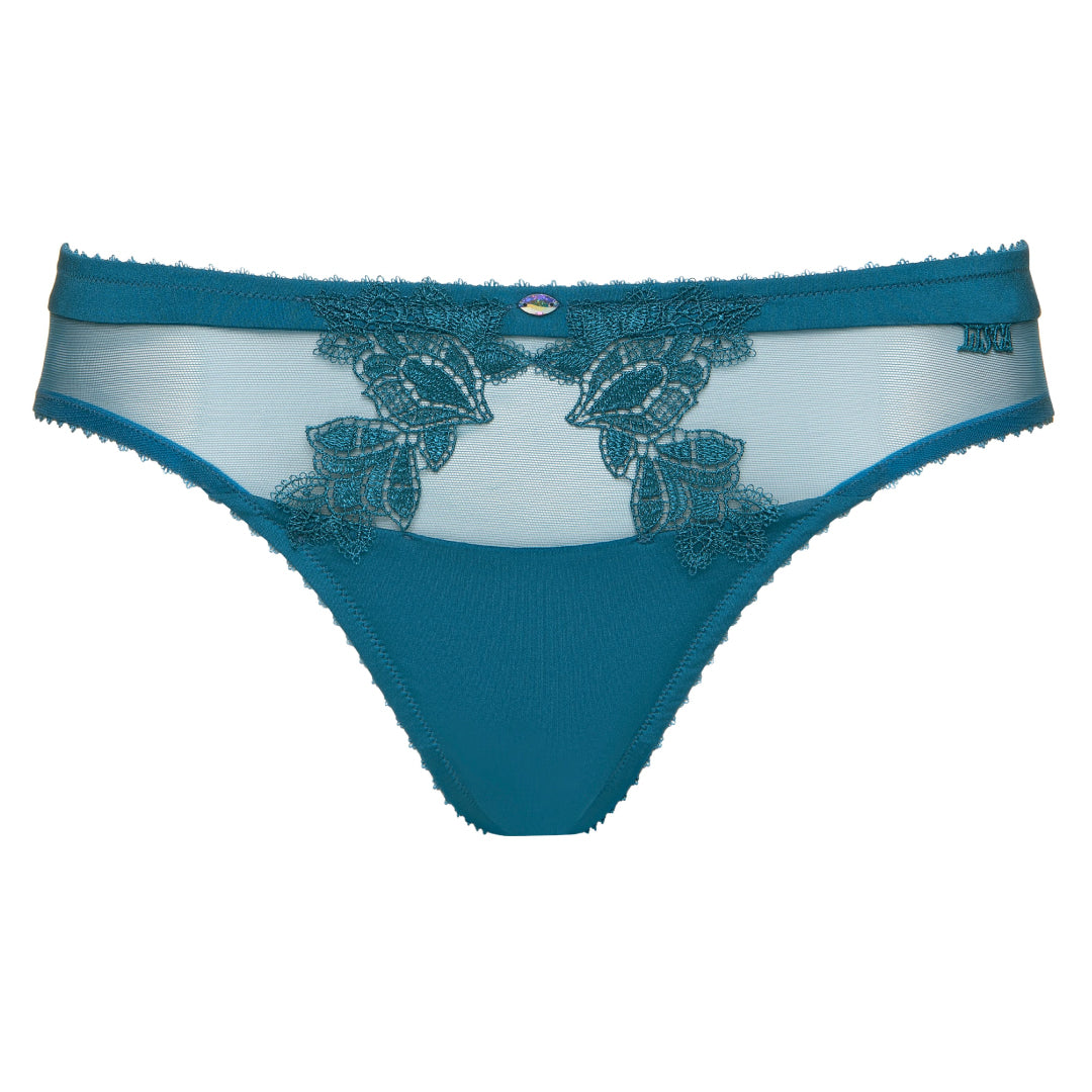 Lisca Peony Dark Turquoise Sheer Mesh Lace Bikini Panty-4