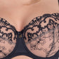 Samanta Perla Black Sheer Mesh Embroidered Full Figure Bra-2