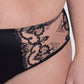 Samanta Perla Black Sheer Mesh Tulle Embroidered Brief Panty-2