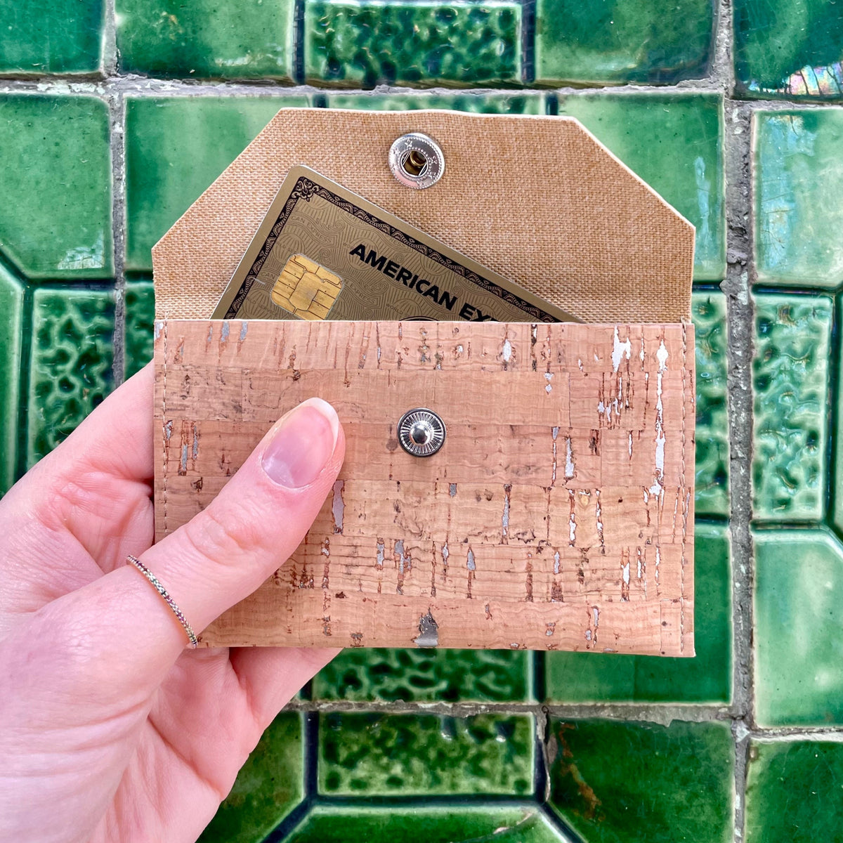 Carry Courage PETITE card wallet in compact leather design, shown from the front