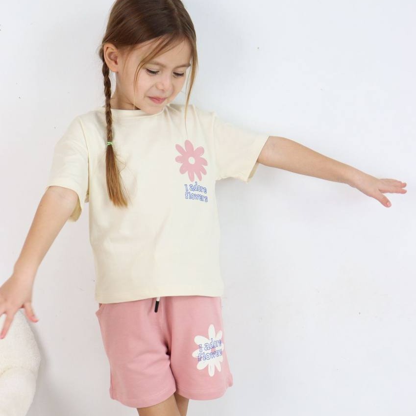 Adore Flowers Girls Short Set-0