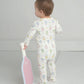 Pickleball Bamboo Baby Pajamas – Zipper Footie