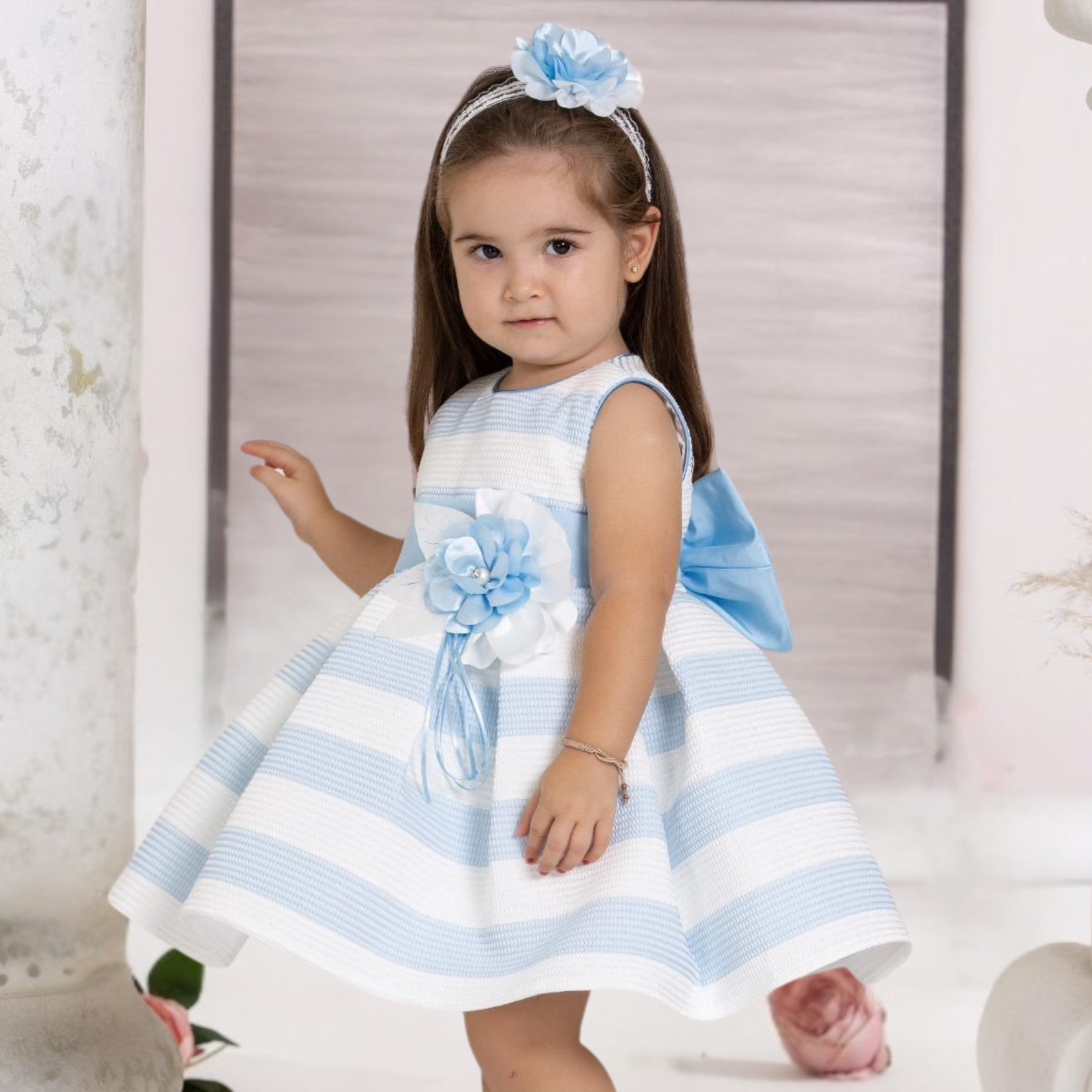 Sweet Stripe Formal Baby Dress-1
