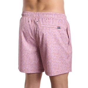 Capelle Miami Pixel Break Rosetide Hybrid swim trunk with colorful print, compression lining, suitable for swim and resort activities.