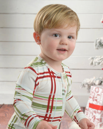 Plaid Christmas Bamboo Toddler Pajamas – Romper
