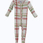 Plaid Christmas Bamboo Baby Pajamas – Zipper Footie