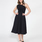 Gracia Fashion Women's Pleated Detail Strap A-Line Dress