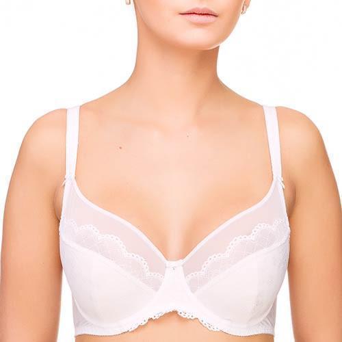 Full Figure Unlined Bra Lauma Vivian White-4