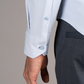 Powder blue Twillory event shirt with solid design, featuring a classic collar and long sleeves, ideal for formal occasions.