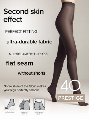 Tights Conte Prestige 40 Den - Sheer to Waist Noble Shine