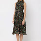 Gracia Fashion Women's Printed sleeveless waist band dress