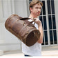 The Wainwright Weekender | Round  Vintage Leather Weekender-1