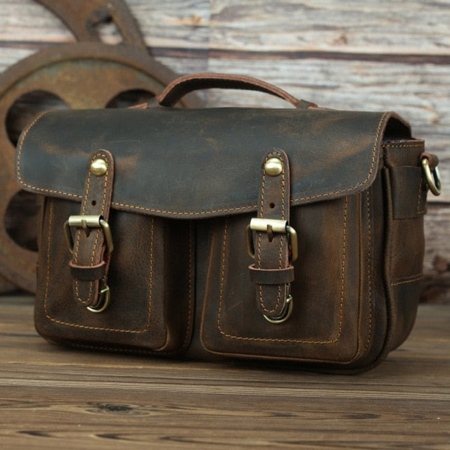 The Faust Leather Camera Bag | Crossbody Vintage Camera Messenger Bag-3